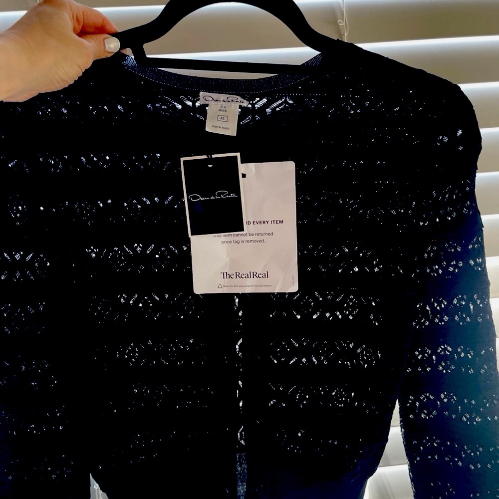 Oscar de la Renta Black Lace Sweater